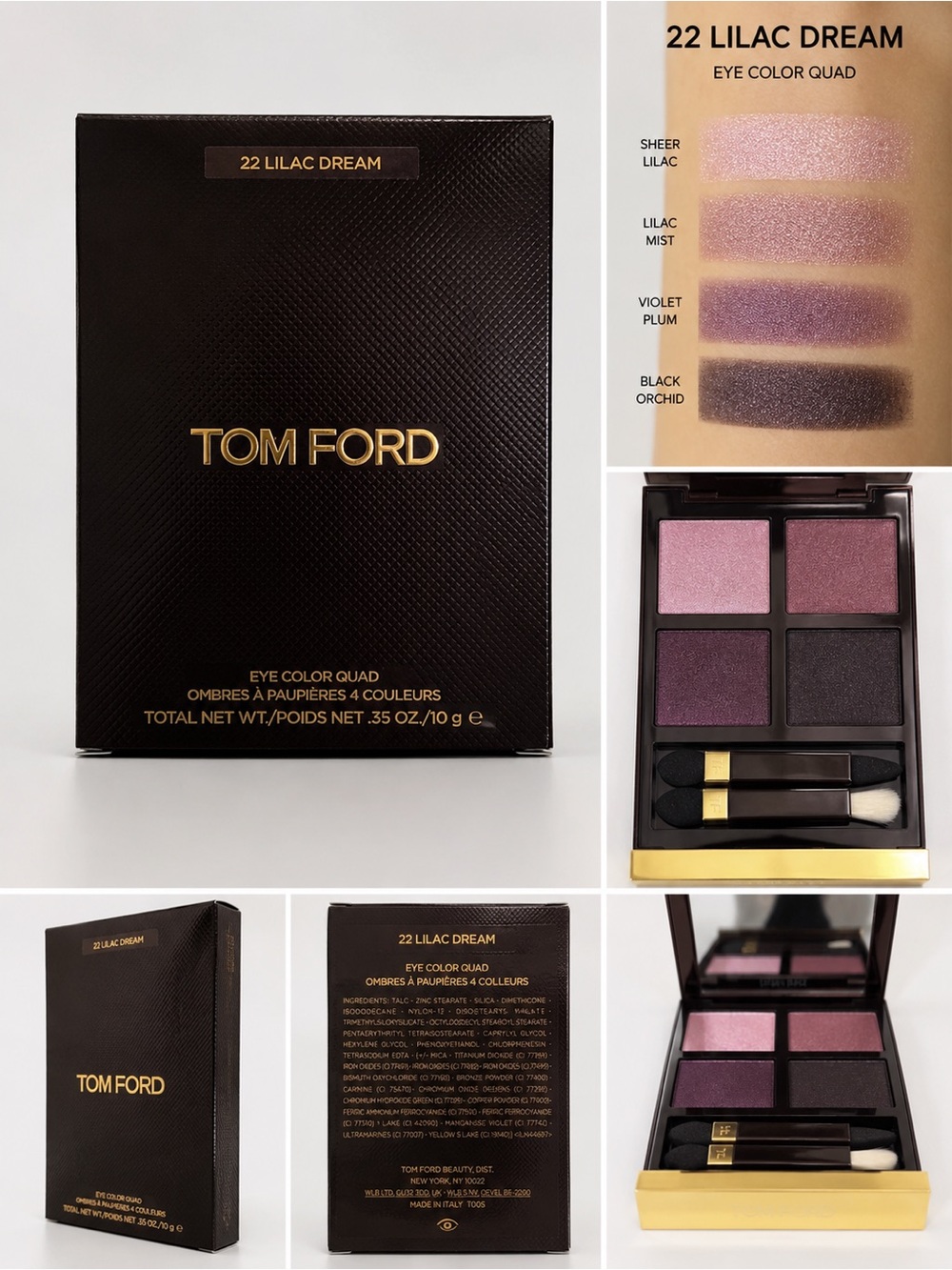 Tom Ford Black & Gold Eye Color Quad - Lilac Dream